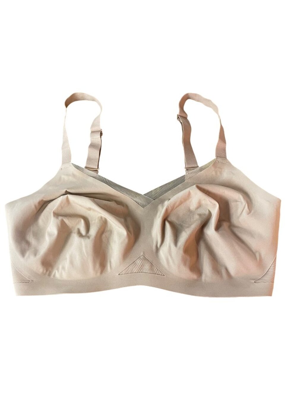 Honeylove Liftwear Crossover Bra Wireless Sz M++ Tan Beige PADS MISSING